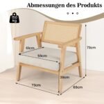 Sūpynės kėdė su kamšalu ir PE rotango atlošu (Natūrali)