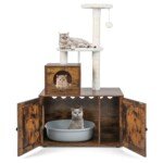 Namų interjero katės namelis su draskykle (Ruda)