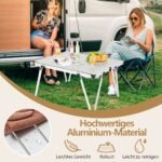 Sulankstomas aliuminio stovyklos staliukas didelėms apkrovoms (Sidabrinė)