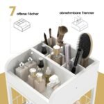 Kosmetikos laikymo vežimėlis su stalčiais ir ratukais (Balta)