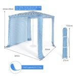 Paplūdimio pavėsinė su nuimama šonine sienele 202 x 202 x 233–270 cm (Tamsiai mėlyna ir balta)