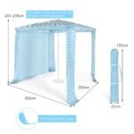 Nešiojama paplūdimio palapinė su stogu ir krepšiu (Mėlyna ir balta)