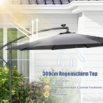 Skėtis nuo saulės su LED apšvietimu ir UV apsauga (Pilka)