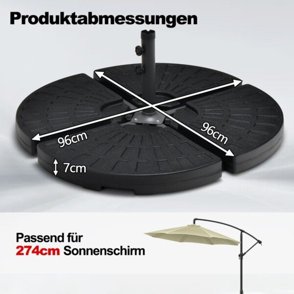 Laikiklis skėčiui su vandeniu ar smėliu užpildomomis bazėmis (Juoda)