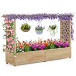 Gėlynas su atramine sienelė ir pakabinamu stogeliu (Natūrali)