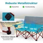 Dvigubo sulankstoma kempingo kėdė su reguliuojamomis atramomis rankoms (Mėlyna)