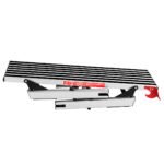 Sulankstoma darbo platforma su neslystančiomis kojelėmis 126 cm (Sidabrinė)