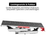 Sulankstoma darbo platforma su neslystančiomis kojelėmis 126 cm (Sidabrinė)