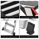 Sulankstoma darbo platforma su neslystančiomis kojelėmis 126 cm (Sidabrinė)