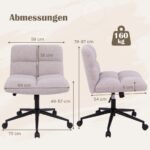 Ergonomiška biuro kėdė su ratukais ir plačia sėdyne (Šviesiai pilka)