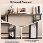 Darbo stalas su lentynomis 140 cm (Natūrali ruda)