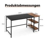 Darbo stalas su lentynomis 140 cm (Ruda)