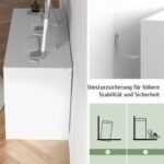 Darbo stalas su kubiniu lentynų moduliu 140x50 cm (Balta)