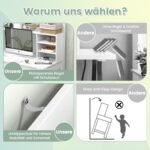 Darbo stalas su lentynomis (Balta)