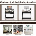 Kompiuterio stalas su monitoriaus pakėlimu ir stalčiumi (Juoda)