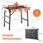 Sulankstomas darbo stalas su integruotomis spaustuvėmis ir laikymo skyriais (Oranžinė)