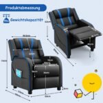 Vaikiškas paminkštintas krėslas su laikymo kišenėmis (Mėlyna)