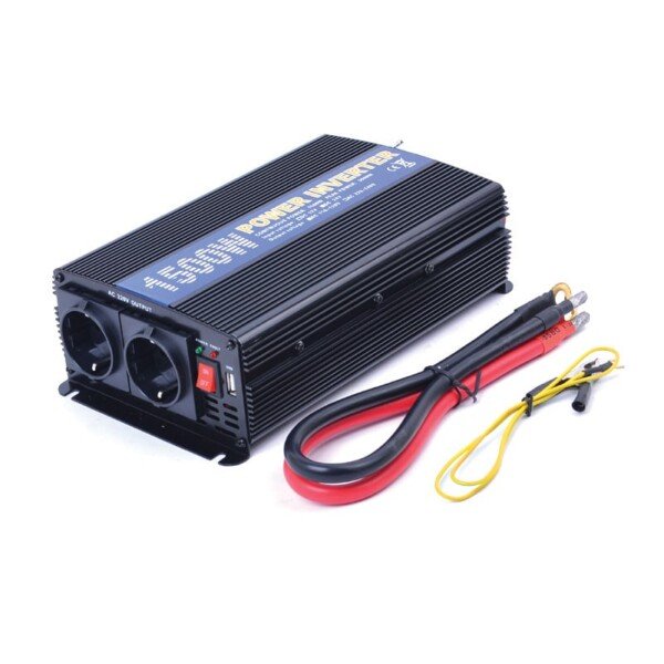 Įtampos keitiklis 12V DC į 220V AC su 1500W/3000W galia (Juoda)