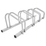 Plieninė dviračių stovykla 4 dviračiams (Sidabrinė)