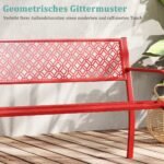 Metalinis sodo suoliukas 2-3 asmenims 360 kg apkrovos (Raudona)