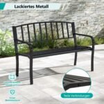 Metalinis sodo suoliukas 2–3 asmenims 127 cm (Juoda)