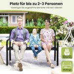 Metalinis sodo suoliukas su atlošu ir porankiais (Juoda)