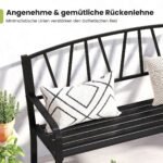 Metalinis sodo suoliukas su atlošu ir porankiais (Juoda)