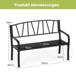 Metalinis sodo suoliukas su atlošu ir porankiais (Juoda)