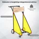 Variklio transportavimo vežimėlis su ratukais 150 kg keliamoji galia (Juoda)