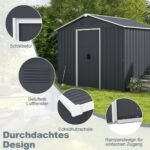 Metalinis sodo namelis 174 x 236 cm su dvigubomis durimis (Pilka)