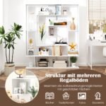 7 pakopų geometrinė stovima lentyna (Balta)