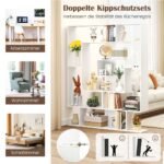 7 pakopų geometrinė stovima lentyna (Balta)