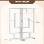 7 pakopų geometrinė stovima lentyna (Balta)