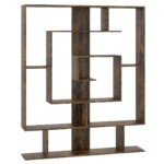 7 lygių geometrinis lentynų stovas (Rustikaliai ruda)