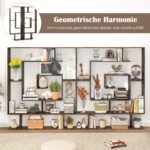 7 lygių geometrinis lentynų stovas (Rustikaliai ruda)