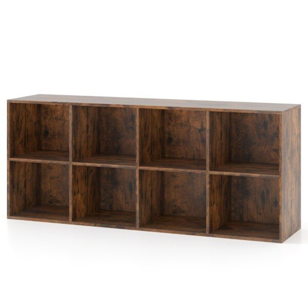 8 skyrių knygų lentyna (Ruda)