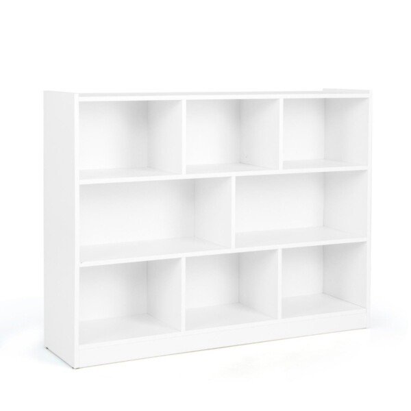 8 skyrių lentyna su 3 pakopomis (Balta)