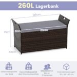 Lauko suoliukas su daiktadėže ir pagalvėle (Pilka)