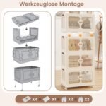 Sulankstoma daiktadėžė su ratukais ir skaidriomis durelėmis 212 L (Balta)