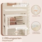 Sulankstoma daiktadėžė su ratukais ir skaidriomis durelėmis 212 L (Balta)