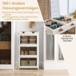 Sulankstomos laikymo dėžės su ratukais ir durelėmis 3 vnt. 160L (Balta)
