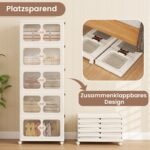 Sulankstoma laikymo dėžė su ratukais ir skaidriomis durelėmis (Balta)