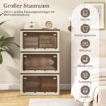 Didelės talpos sulankstomos laikymo dėžės su ratukais ir penkiomis atidarymo galimybėmis (Balta)