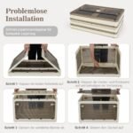 Didelės talpos sulankstomos laikymo dėžės su ratukais ir penkiomis atidarymo galimybėmis (Balta)