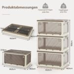 Didelės talpos sulankstomos laikymo dėžės su ratukais ir penkiomis atidarymo galimybėmis (Balta)