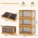 Didelės talpos 3 pakopų laikymo dėžės ratukais ir durelėmis (Geltona)