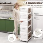 Sulankstomos laikymo dėžės su dangčiais 5 vnt (Balta)