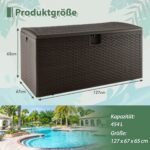 Didesnė 454L lauko sandėliavimo dėžė su užrakinamu dangčiu (Ruda)