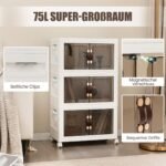 Stalčiai su durelėmis ir ratukais (Balta)