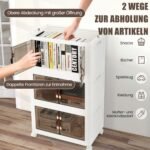 Stalčių komplektas su ratukais ir durelėmis (Balta)